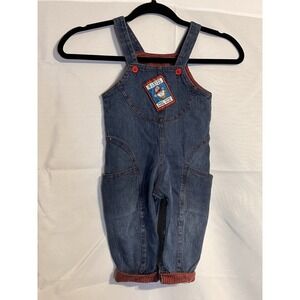 Boys Denim Buster Brown Jean Overalls Vintage Size 18m EUC 90s